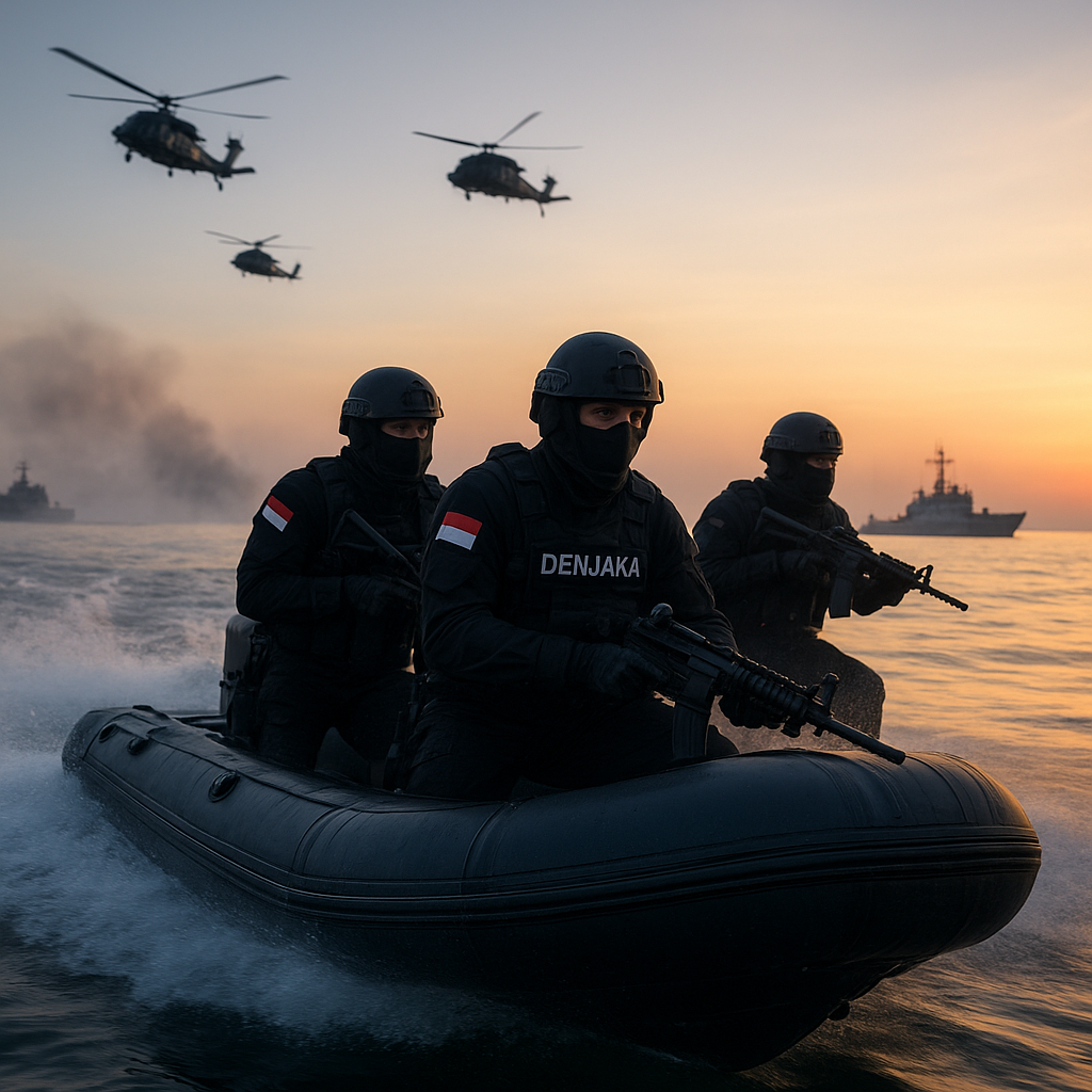 Penerapan Doktrin 'Swarm Tactics' oleh Tim Khusus Denjaka dalam Latihan Anti-Teror Laut