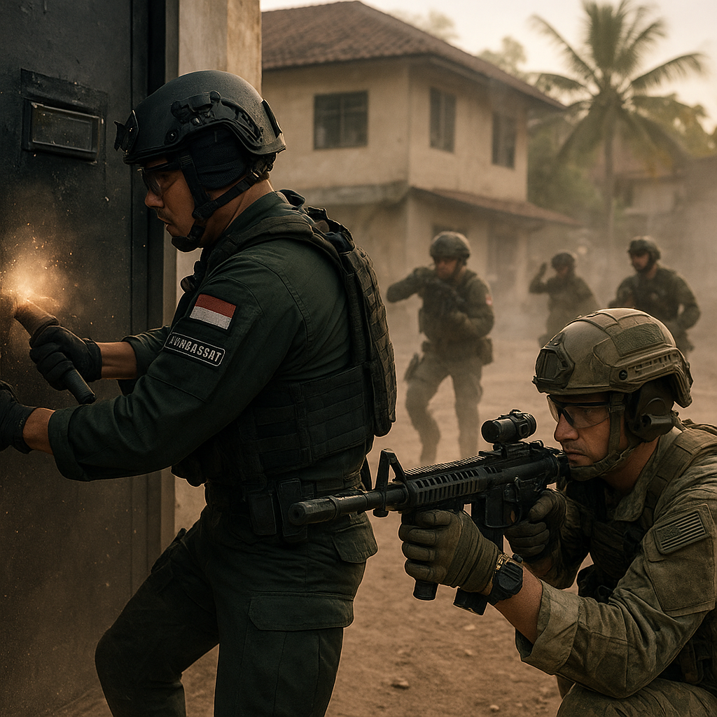 Korpasgat gelar latihan tempur bersama dengan pasukan khusus AS