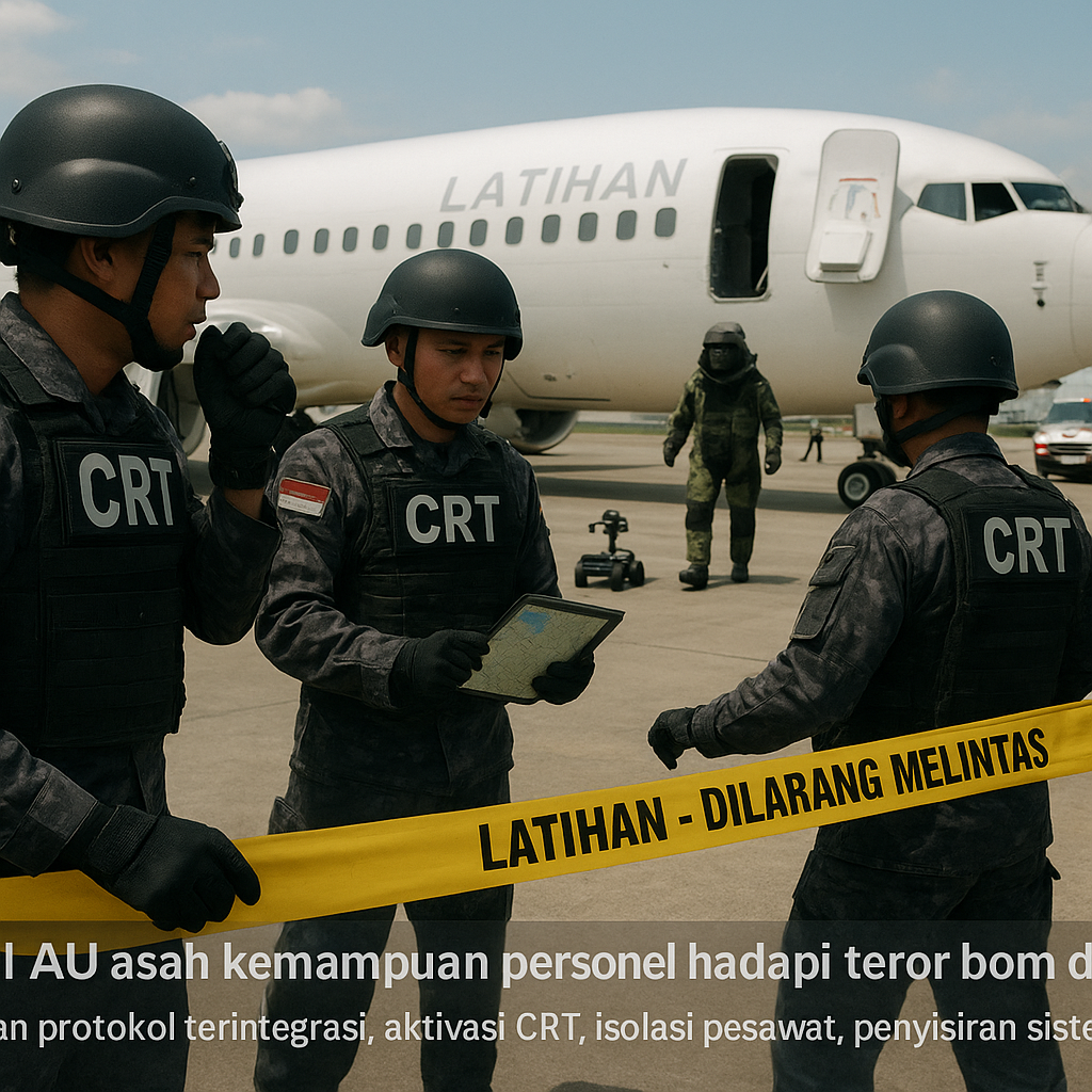 TNI AU asah kemampuan personel hadapi teror bom di pesawat