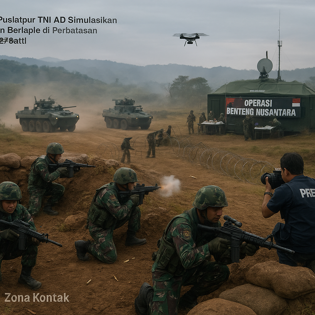 Puslatpur TNI AD Simulasikan Pertahanan Berlapis di Perbatasan dengan Skema 'Deep Battle'