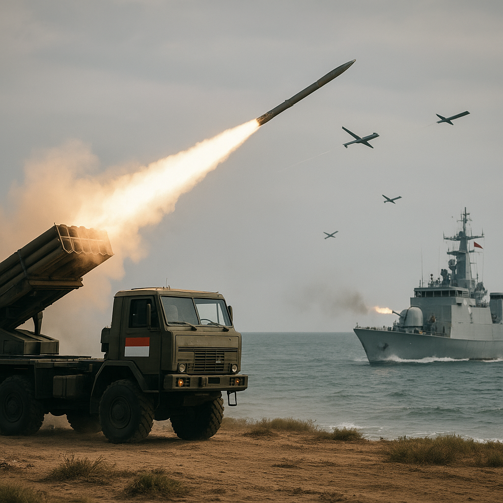 Penggunaan Alutsista Buatan Dalam Negeri: Analisis Dukungan Tembakan MLRS dan Artileri Kapal