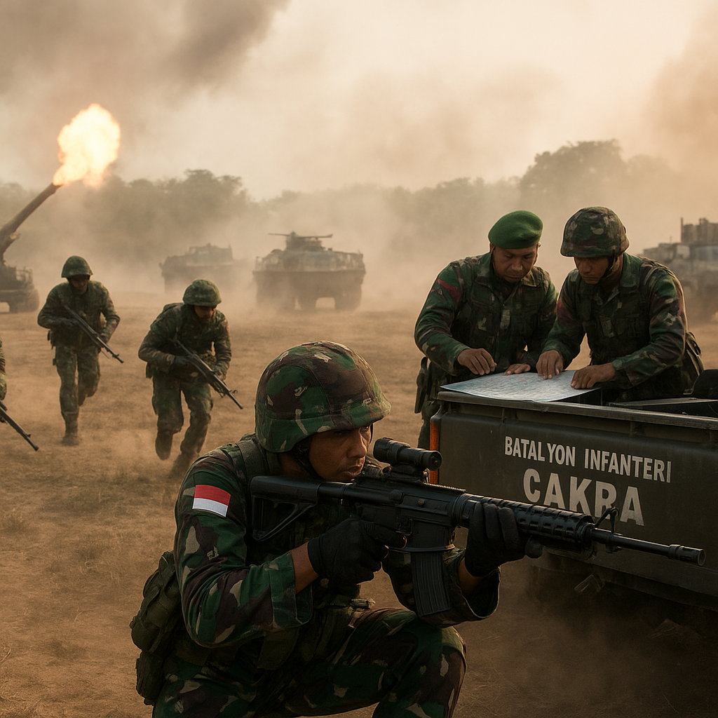 TNI AD Gelar Latihan Manuver Batalyon Infanteri 'Cakra' di Puslatpur Martapura