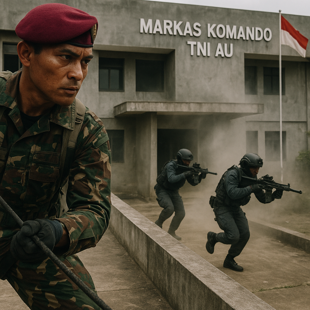 Simulasi Pertempuran Kota: TNI AU dan Kopassus Latihan CQB di Markas Komando