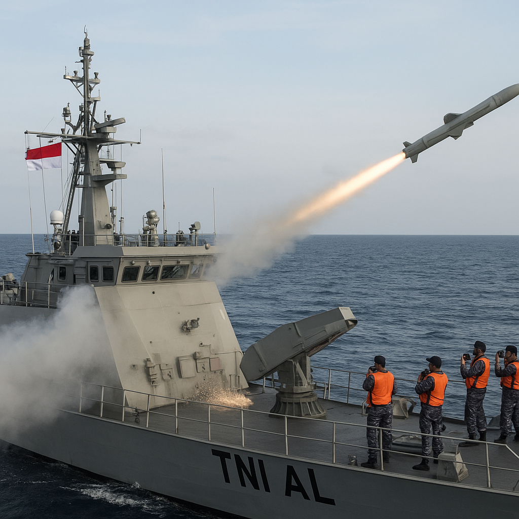 TNI AL Uji Coba Rudal C-705 di Laut Natuna Utara