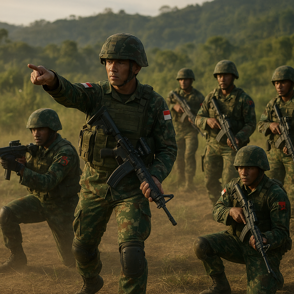 Satgas Pamtas RI-Papua Nugini Latihan Patroli Perbatasan Gabungan dengan Taktik Immediate Action