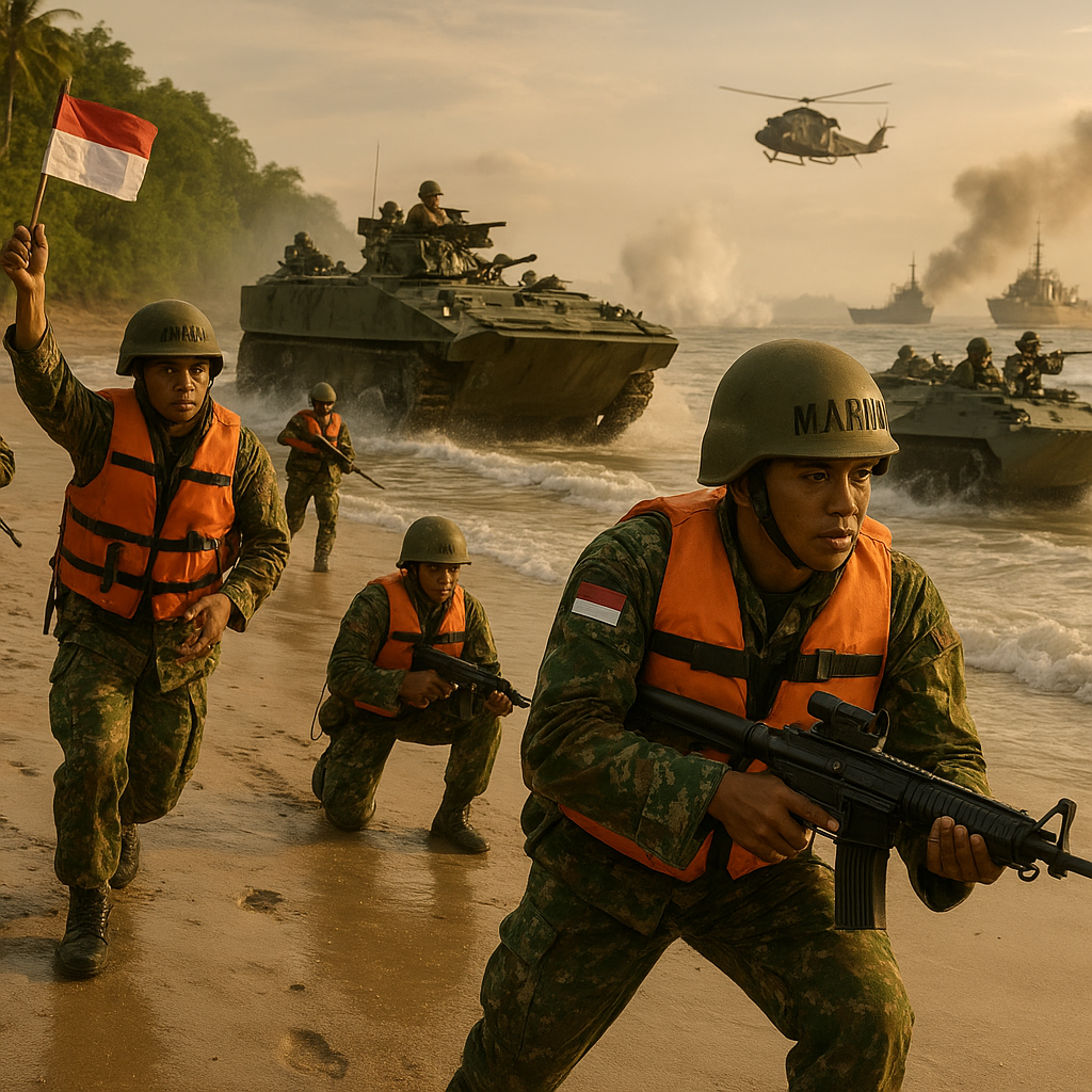 Skenario Latihan Integrasi TNI: Pasukan Marinir Berhasil Rebut dan Kuasai Pantai Musuh