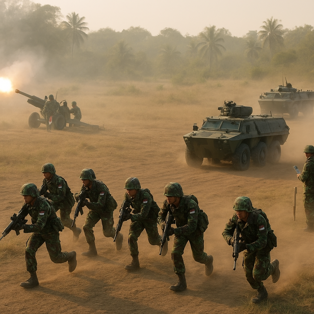 TNI AD Gelar Latihan Taktis Serangan Batalyon di Puslatpur Martapura