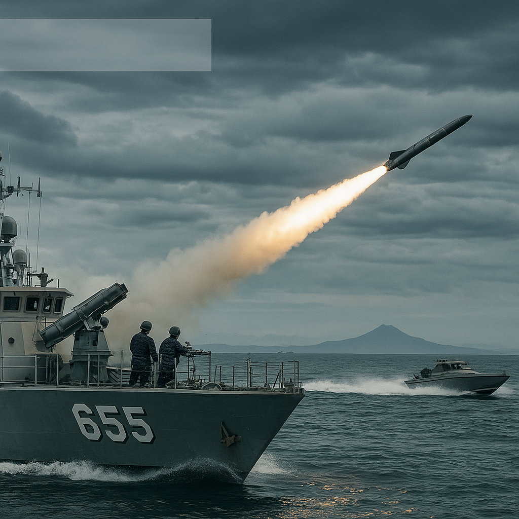 TNI AL Ujicoba Doktrin Anti-Kapal Cepat Menggunakan Rudal Exocet di Selat Sunda