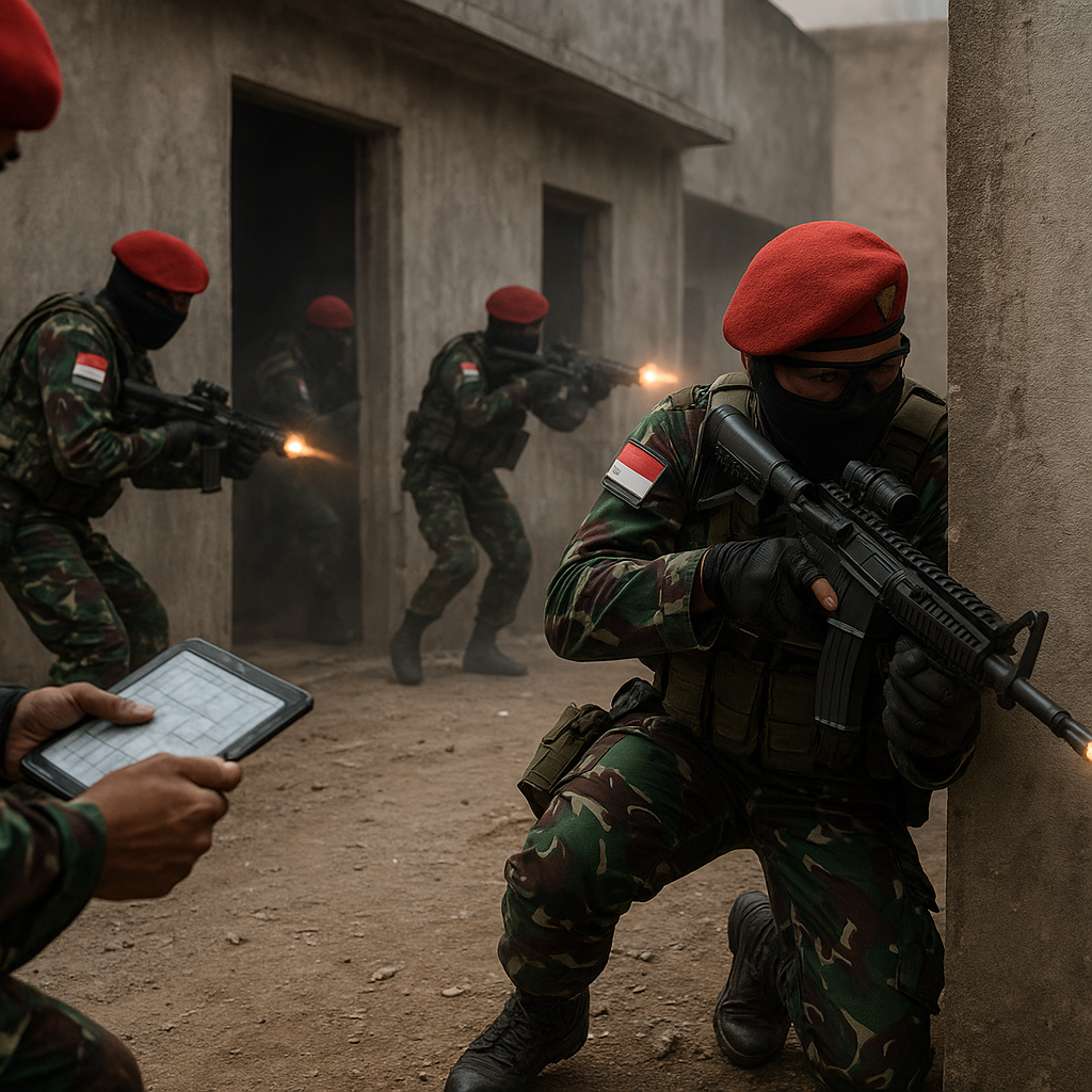 Kopassus Latihan Penyerbuan Markas Musuh dengan Teknik CQB alih-alih MEF