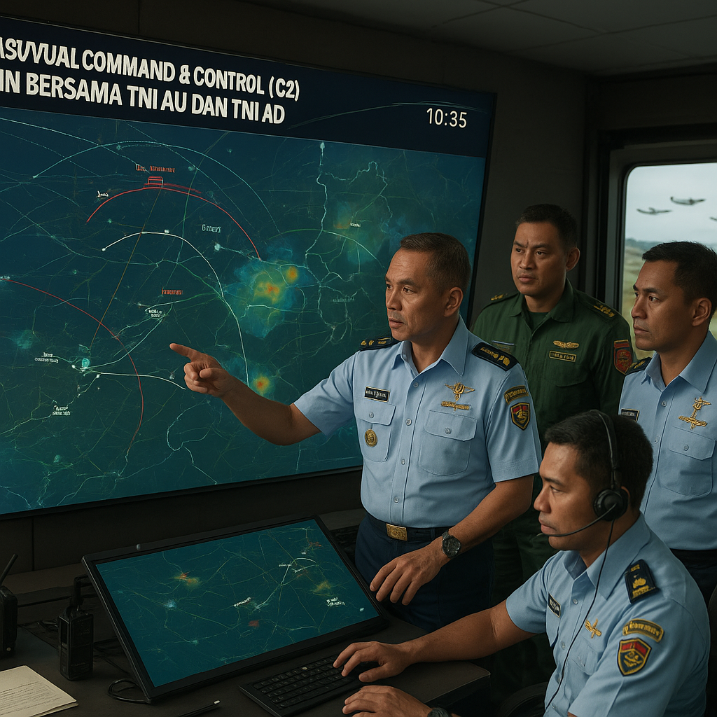 Simulasi Virtual Command & Control (C2) dalam Latihan Bersama TNI AU dan TNI AD