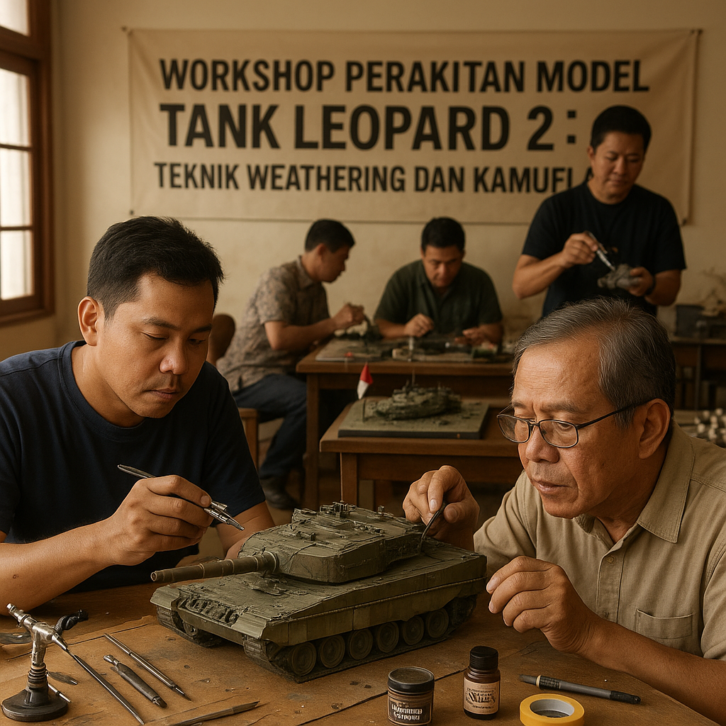 Workshop Perakitan Model Tank Leopard 2: Teknik Weathering dan Kamuflase