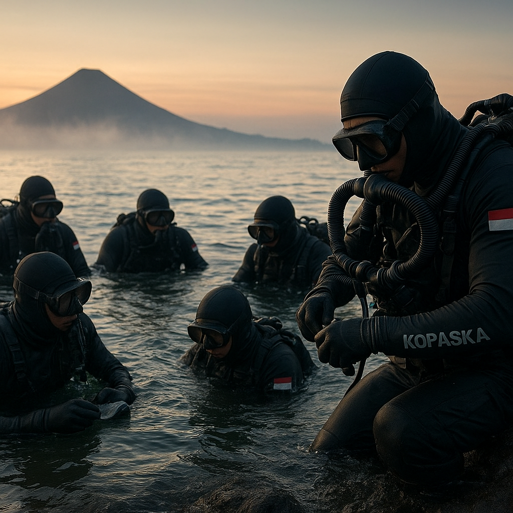 Latihan Intensif Tim Kopaska: Prosedur Combat Diving Tanpa Gelembung (Rebreather)