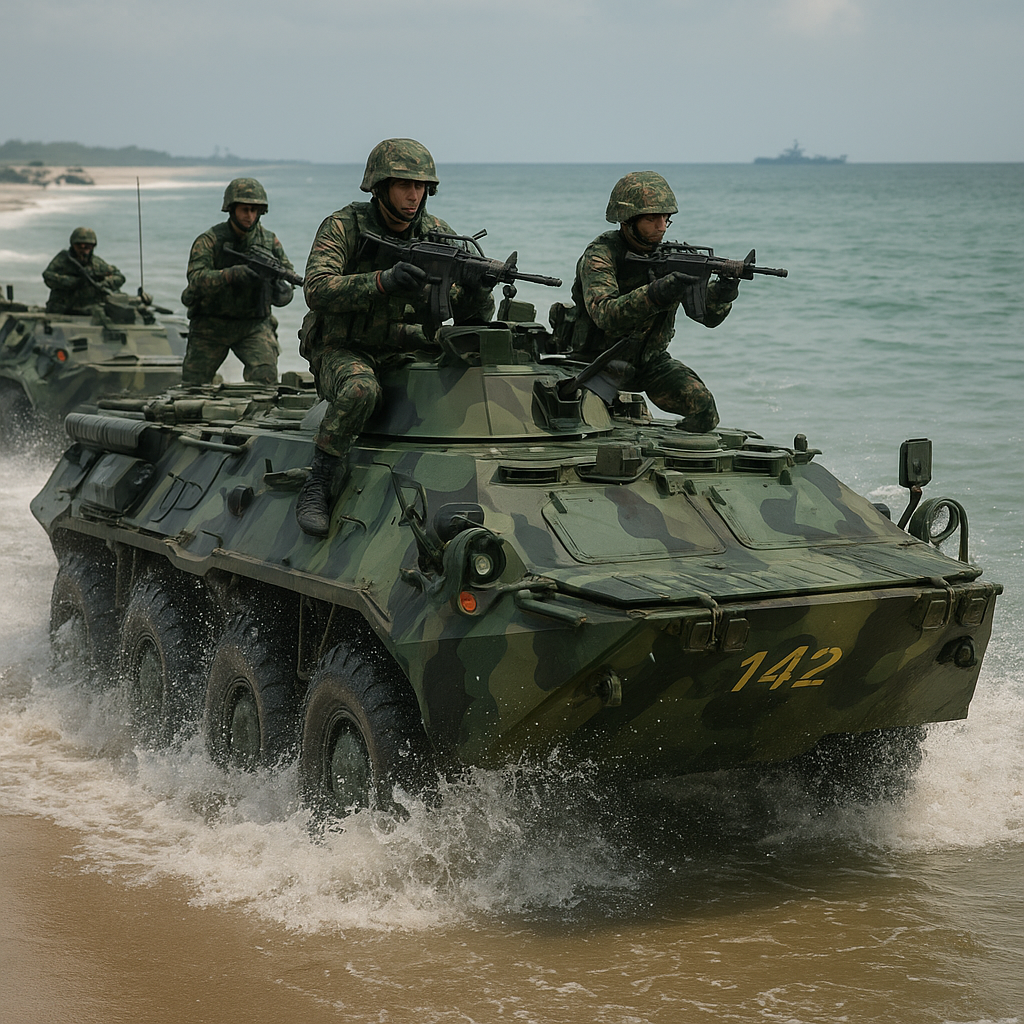Korps Marinir TNI AL Uji Coba Panser Amfibi Baru dalam Latihan Pendaratan Taktis