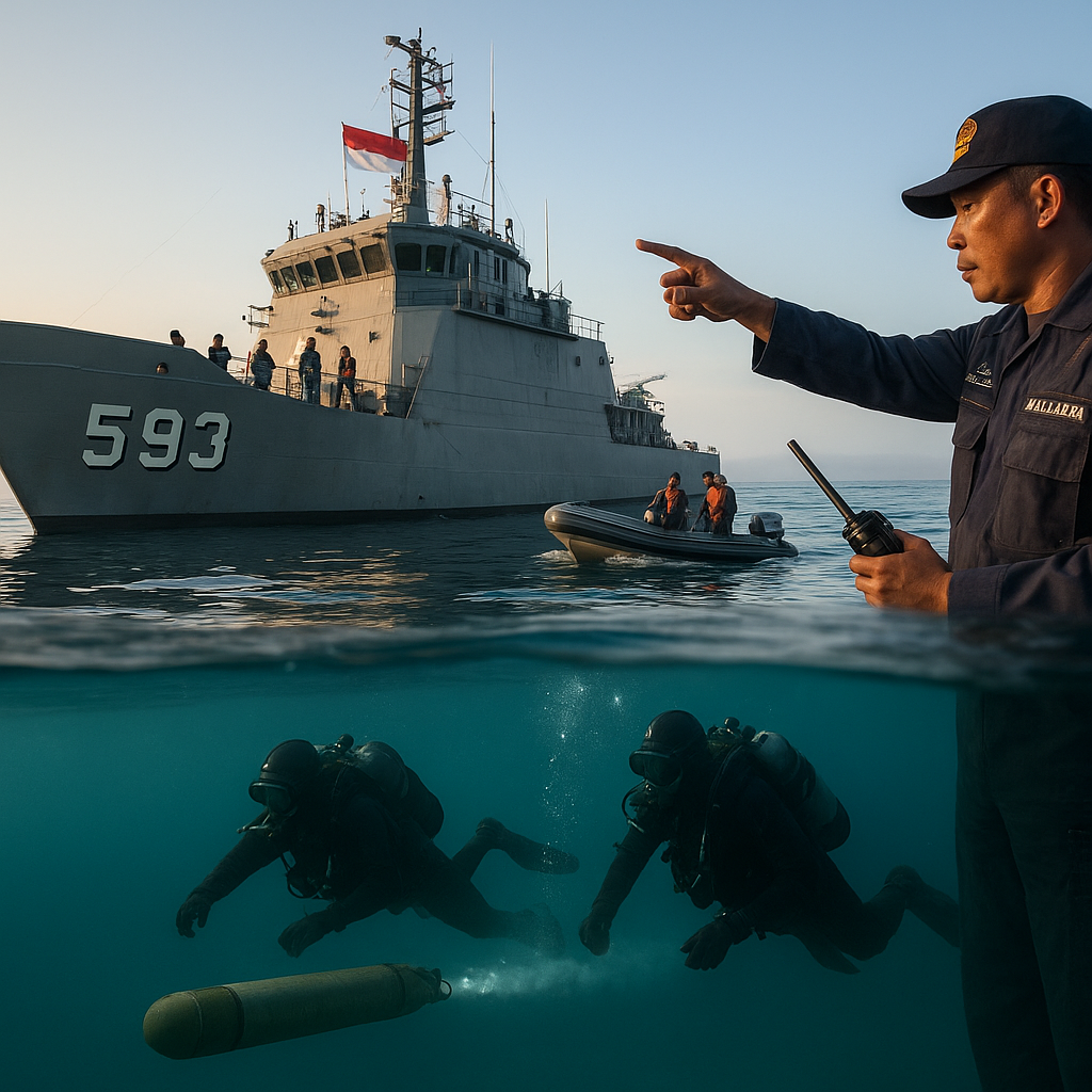 KRI Banda Aceh Latihan Prosedur Anti-Penyusup Bawah Air