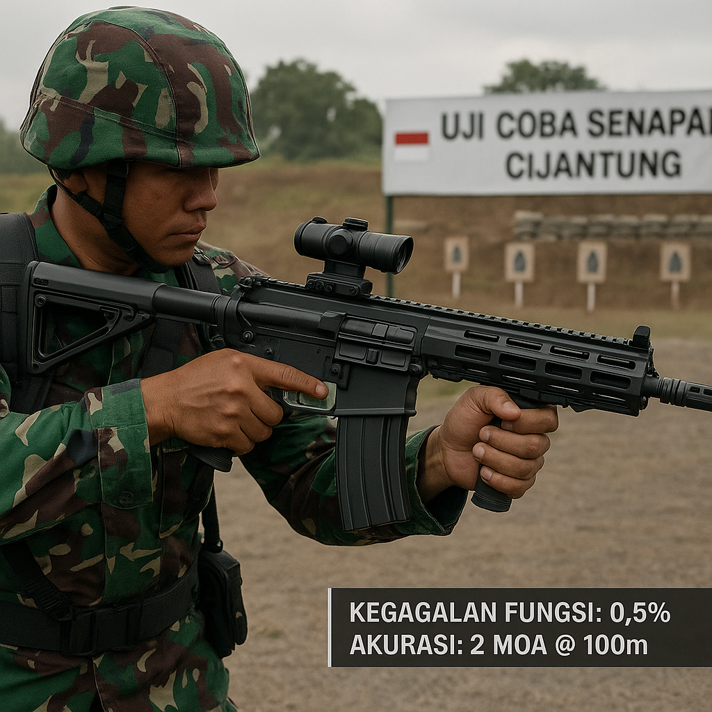 TNI AD Uji Coba Senapan Serbu Baru dengan Fitur Taktis Modern