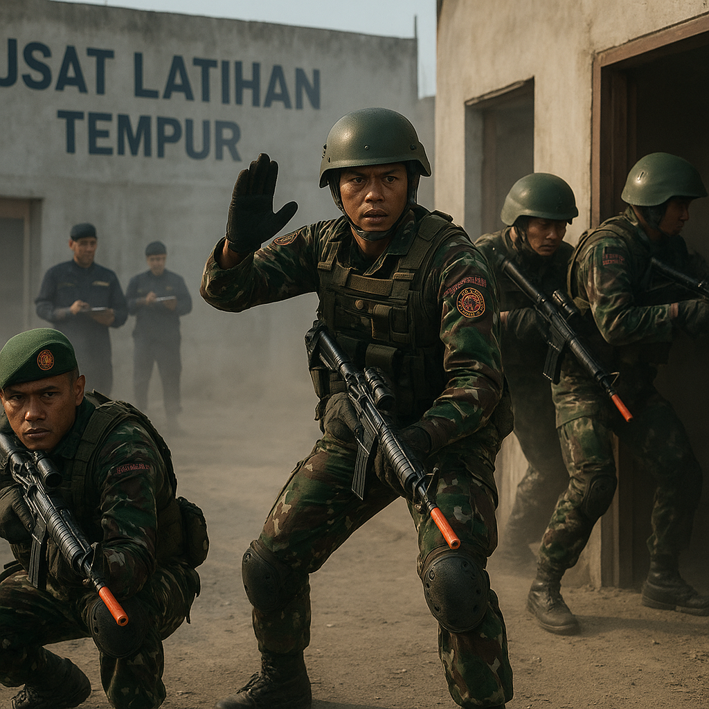 Simulasi Pertempuran Urban di Pusat Latihan Tempur Marinir, Prajurit Dilatih Teknik Ruang Tembak