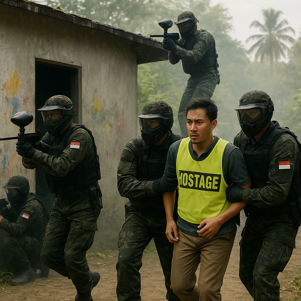 Komunitas Militer Indonesia Gelar Simulasi Taktik Paintball Bertema Operasi Khusus