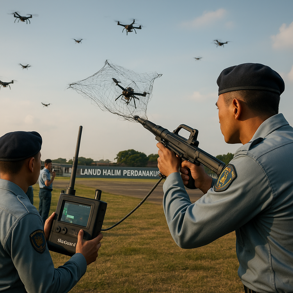 Simulasi Serangan Drone di Pangkalan AU: TNI AU Latih Personel Gunakan Sistem Jammer