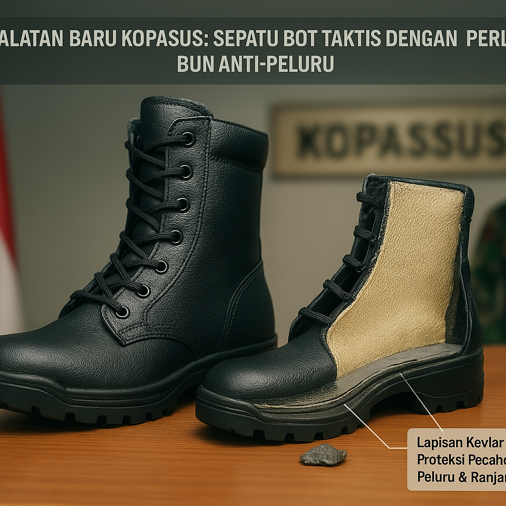 Peralatan Baru Kopassus: Sepatu Bot Taktis dengan Perlindungan Anti-Peluru