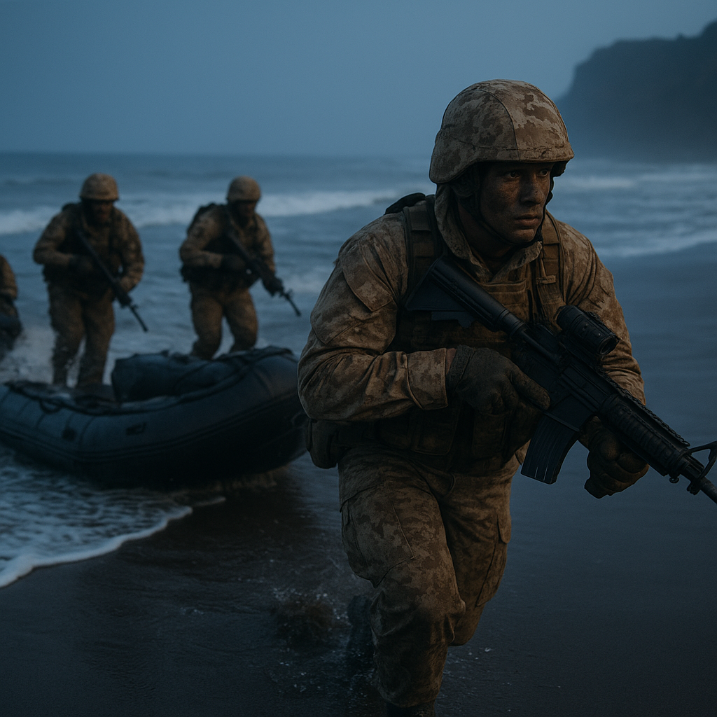 TNI AL Latihan Amphibi Operation di Pantai Parangtritis dengan Teknik Pendaratan Senyap