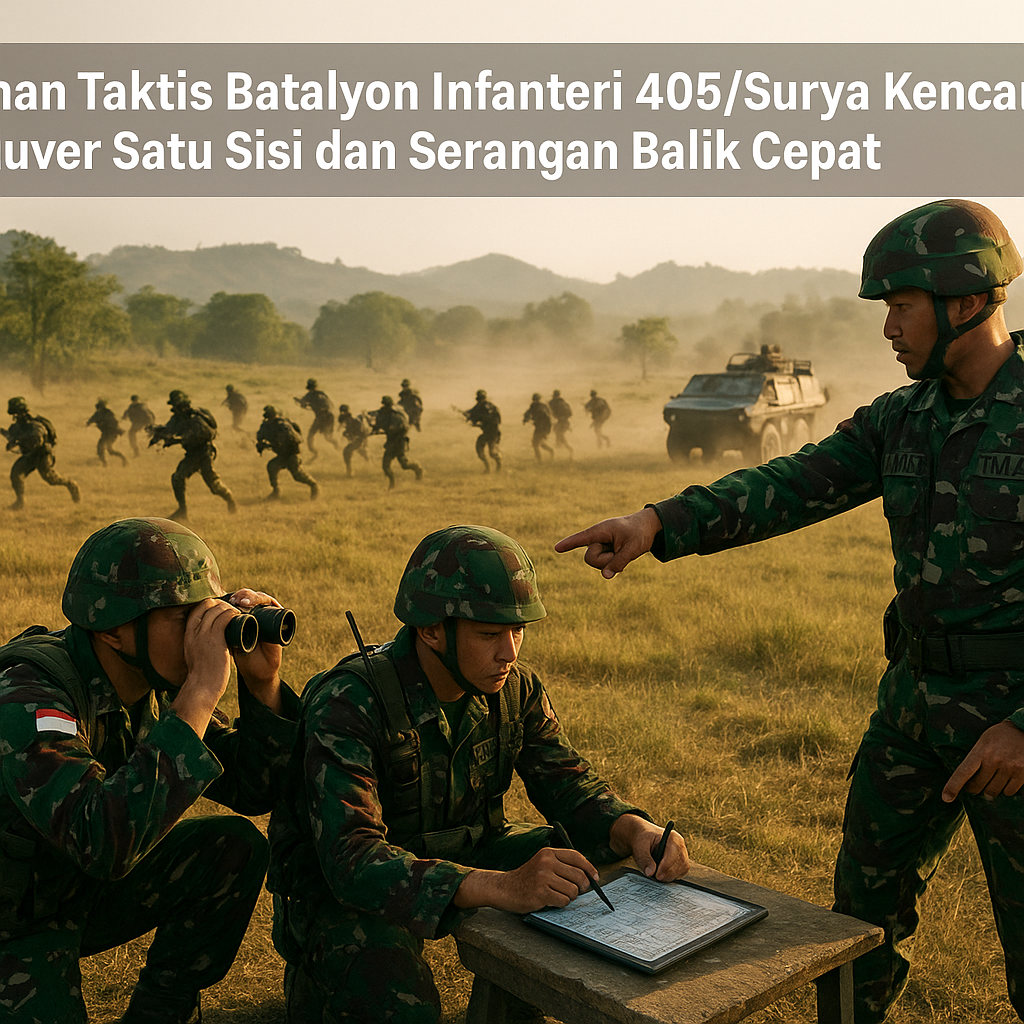 Latihan Taktis Batalyon Infanteri 405/Surya Kencana: Manuver Satu Sisi dan Serangan Balik Cepat
