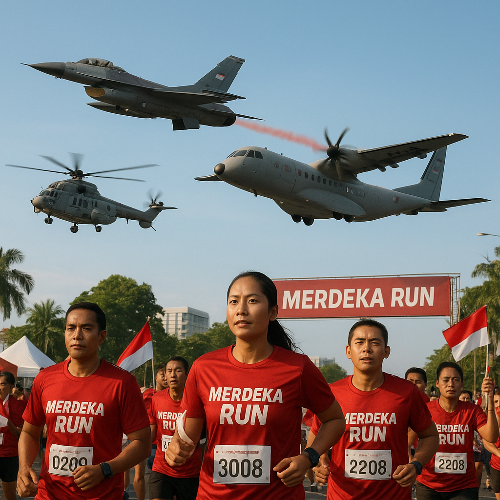Integrasi Kekuatan Udara dalam Acara Publik: Skema Penerbangan F-16, CN-295, dan EC-725 untuk Merdeka Run