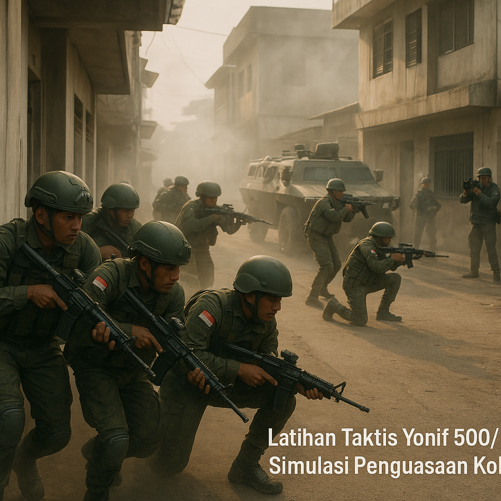 Latihan Taktis Yonif 500/Raider: Simulasi Penguasaan Kota dengan Formasi Ular dan Lua