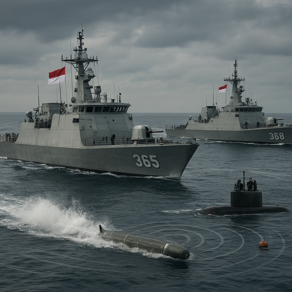 Simulasi Pertempuran Laut: TNI AL Latihan Anti-Kapal Selam di Selat Malaka