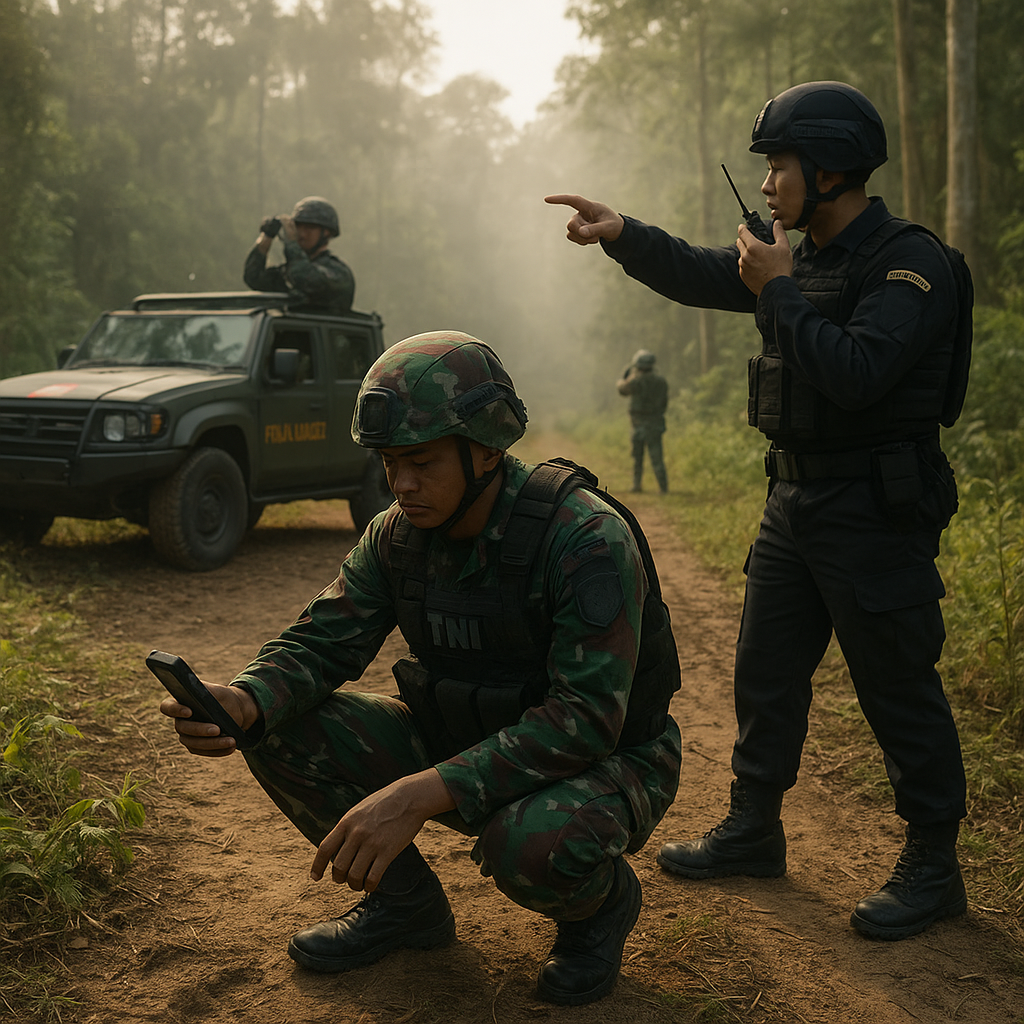 Latihan Gabungan TNI-POLRI: Pengamanan Perbatasan Darat di Kalimantan