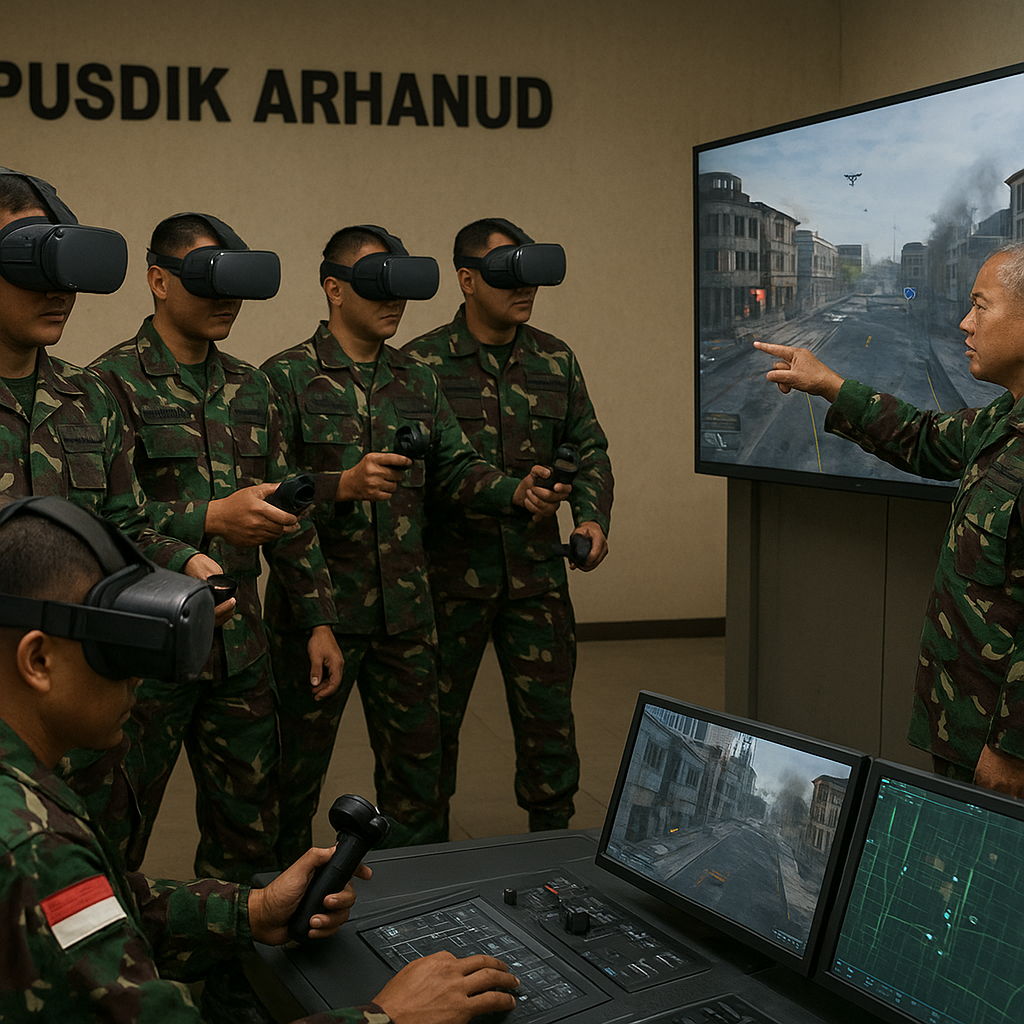 Simulasi Pertempuran Kota menggunakan Virtual Reality di Pusdik Arhanud