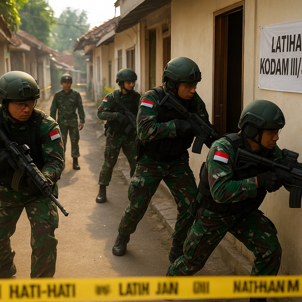 Kodam III/Siliwangi Latihan Taktik Patroli Kota di Bandung, Teknik Room Clearing
