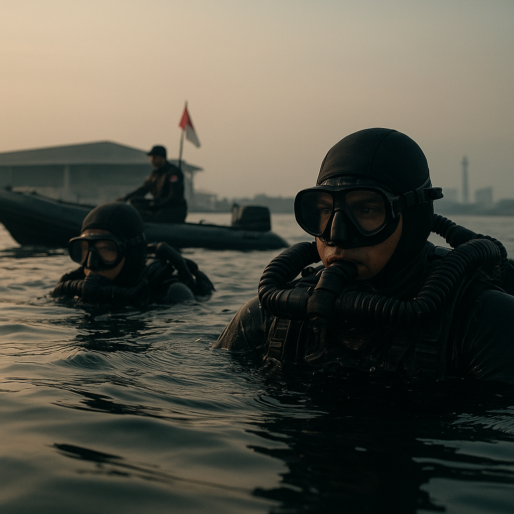 Kopassus Latihan Combat Diving di Teluk Jakarta, Simulasi Penyusupan Bawah Air