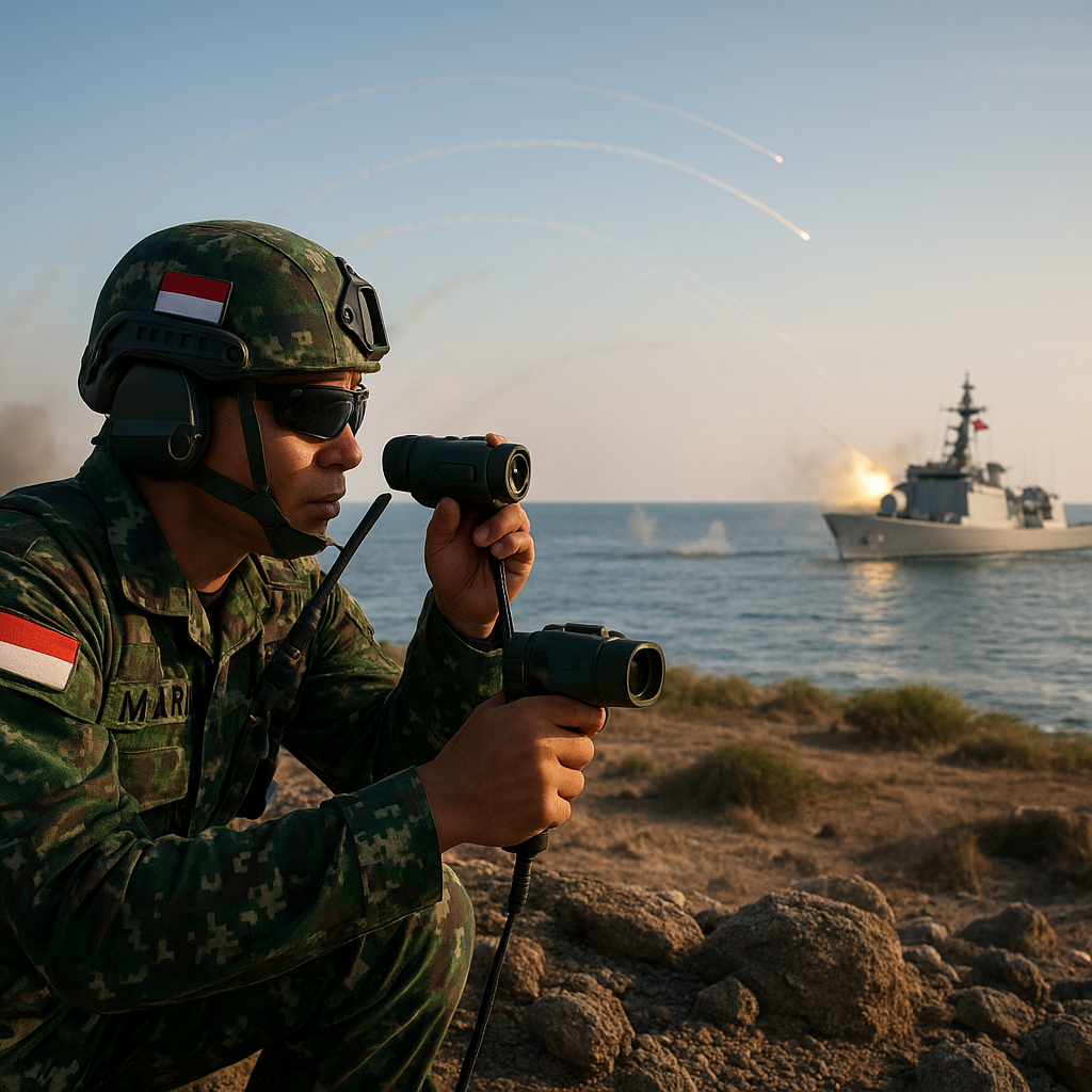 Puslatpur Marinir Candi Asem Gelar Latihan Dukungan Tembakan Naval Gunfire