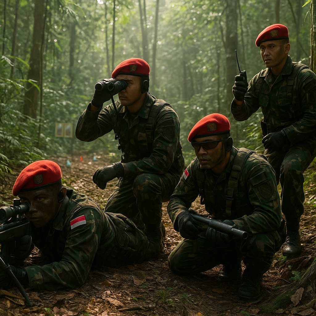 Kopassus Uji Coba Doktrin Operasi Hutan Tropis dengan Formasi Fireteam di Kalimantan