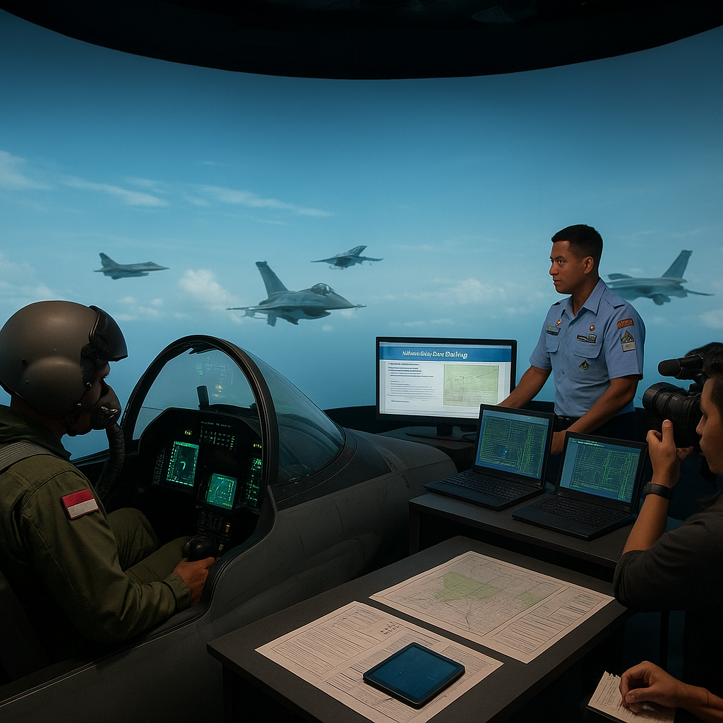 TNI AU Uji Simulator Penerbangan F-16 untuk Latihan Dogfight