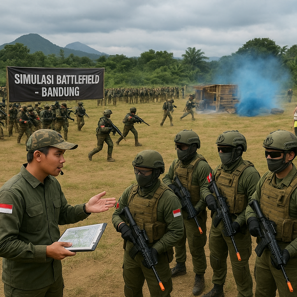 Komunitas Militer Indonesia Gelar Simulasi Battlefield di Bandung