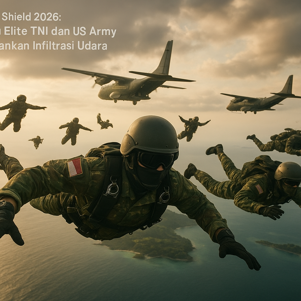 Super Garuda Shield 2026: 13 Pasukan Elite TNI dan US Army Sukses Jalankan Infiltrasi Udara