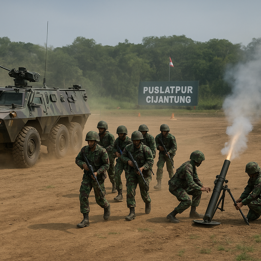 TNI AD Gelar Latihan Manuver Batalyon Infanteri di Puslatpur Cijantung