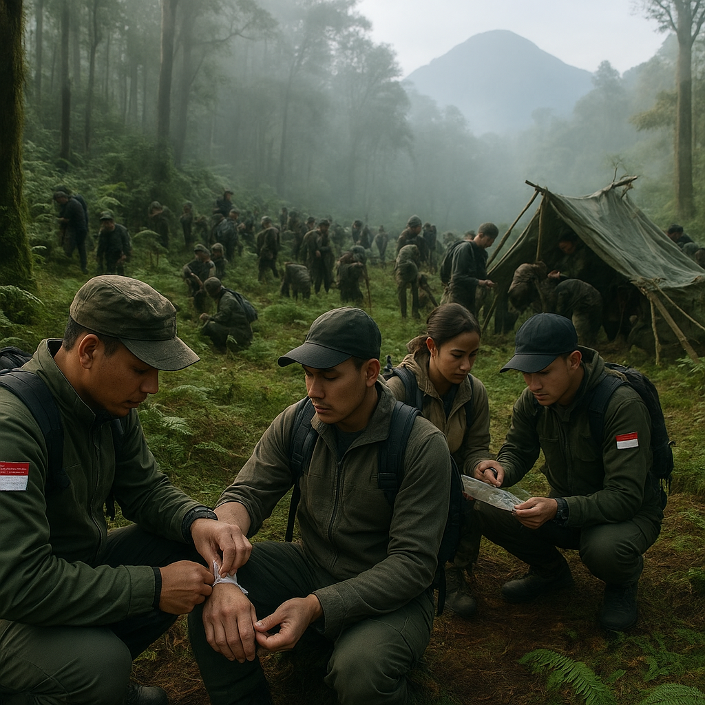 Komunitas Militer Gelar Simulasi Survival di Hutan Gunung Lawu