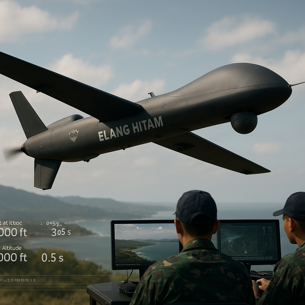 TNI AU Uji Coba Drone Tempur Elang Hitam untuk Pengintaian Taktis