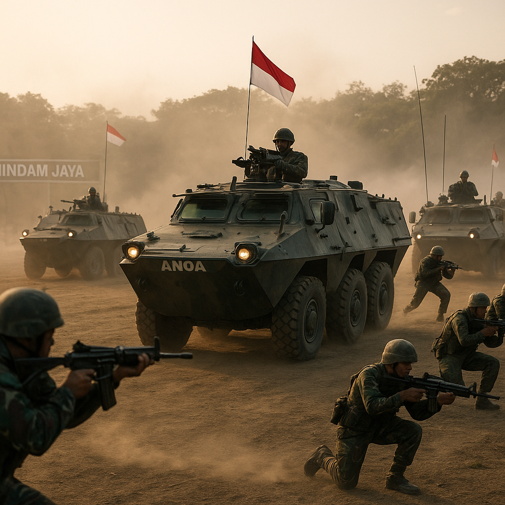TNI AD Gelar Latihan Tempur Mekanis dengan Kendaraan Anoa di Rindam Jaya