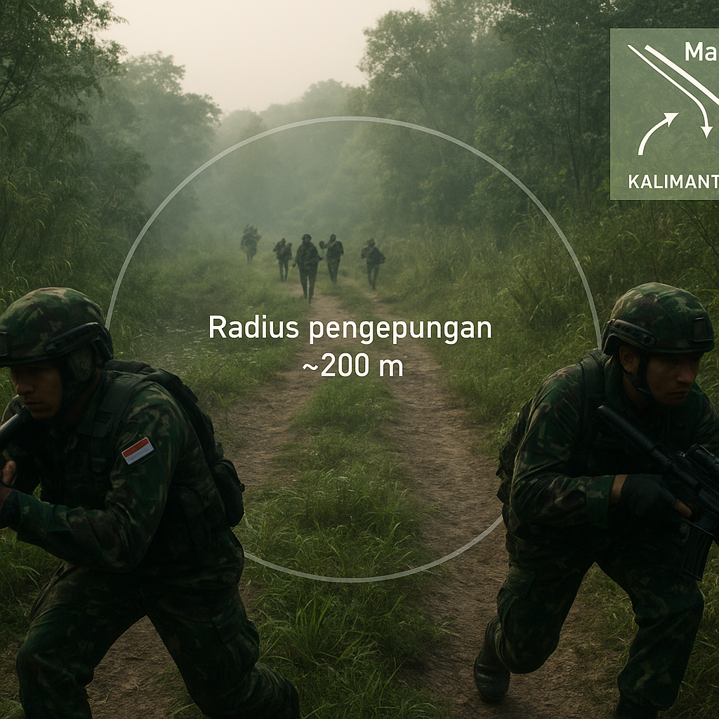 Bedah Taktik: Manuver Pincer Movement dalam Operasi Pengamanan Perbatasan di Kalimantan