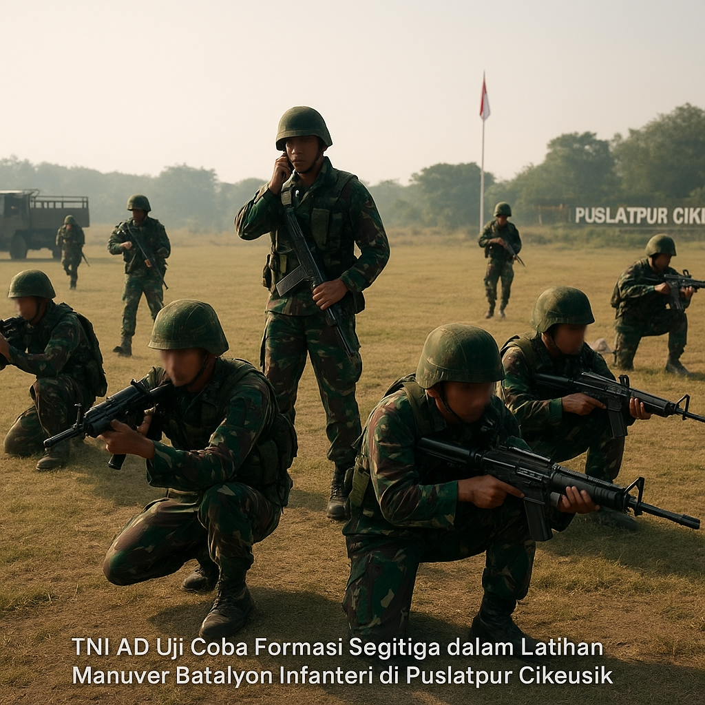 TNI AD Uji Coba Formasi Segitiga dalam Latihan Manuver Batalyon Infanteri di Puslatpur Cikeusik