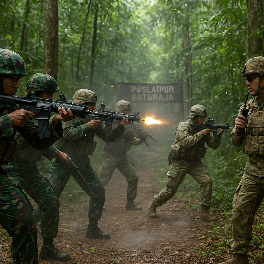 TNI dan US Army Pertajam Kemampuan Tempur di Hutan melalui Latihan Menembak Lorong