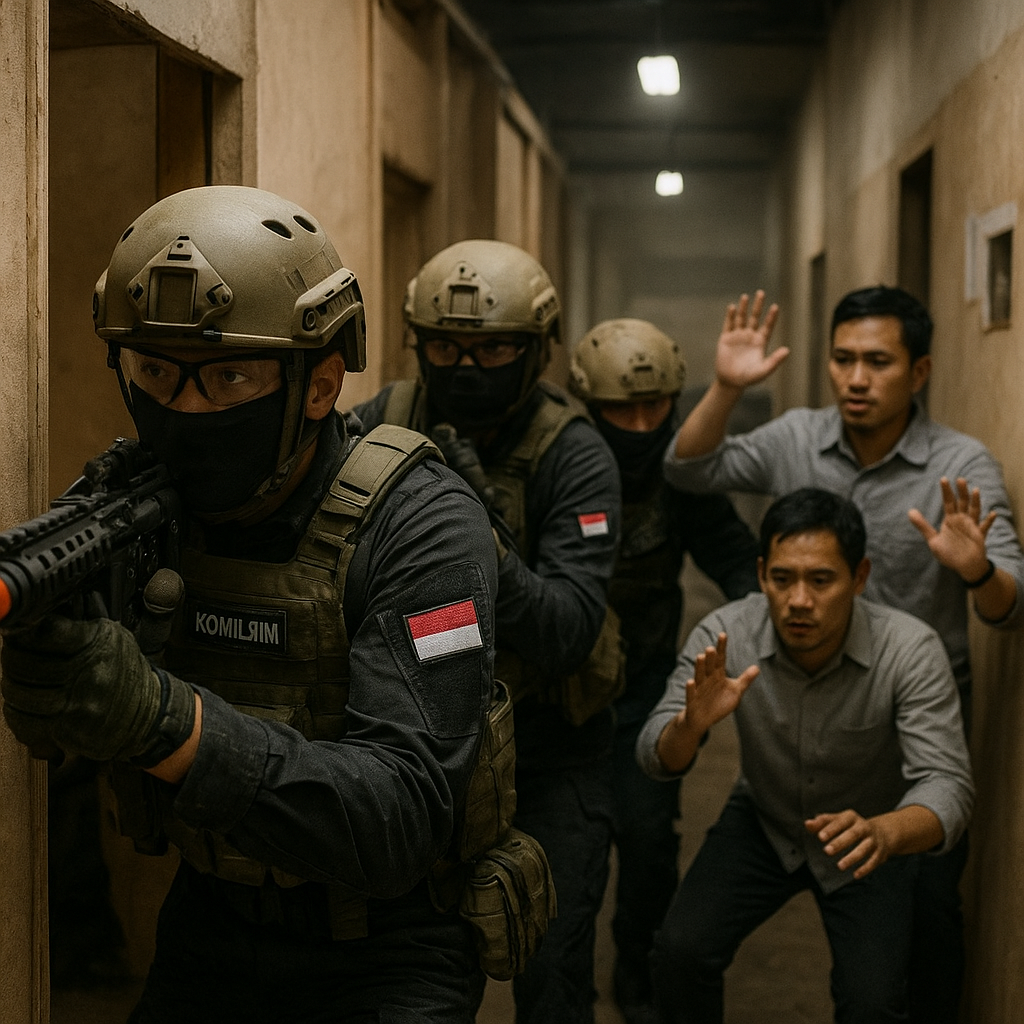 Komunitas Militer Simulator Airsoft Gelar Latihan Taktis CQB di Jakarta
