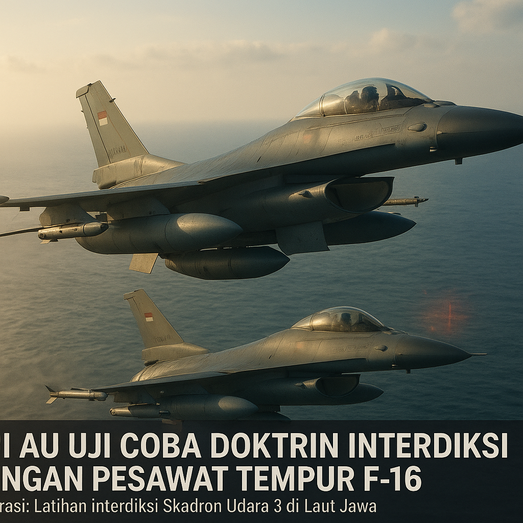 TNI AU Uji Coba Doktrin Interdiksi dengan Pesawat Tempur F-16