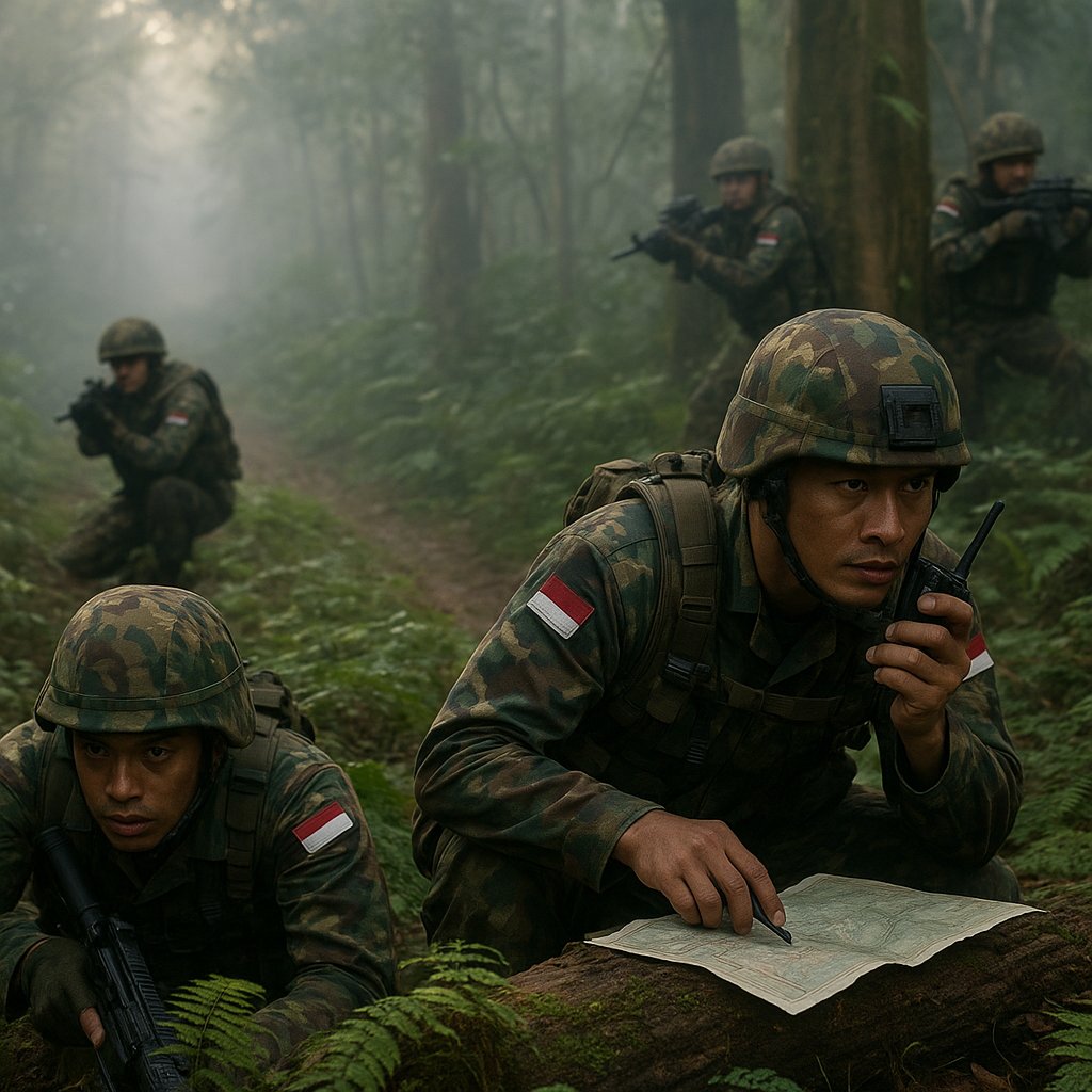 Kopassus Latih Teknik Penyergapan dan Penyusupan di Medan Hutan Kompleks