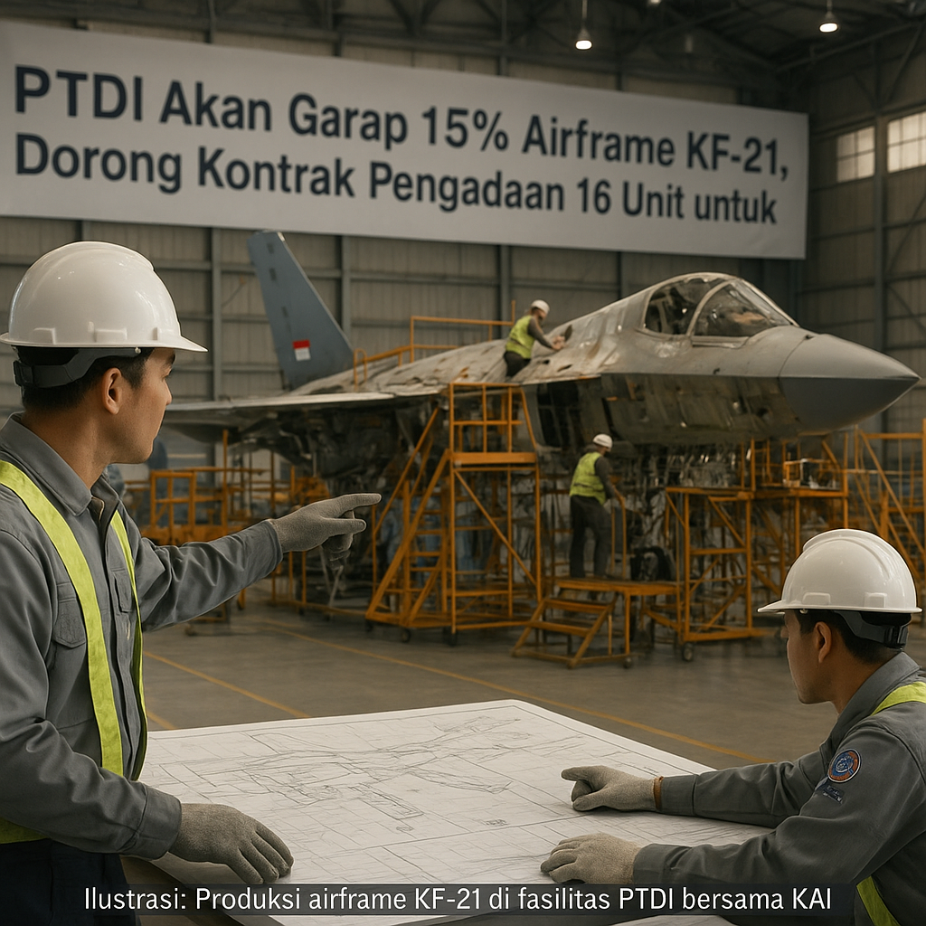 PTDI Akan Garap 15% Airframe Jet Tempur KF-21, Dorong Kontrak Pengadaan 16 Unit untuk TNI AU