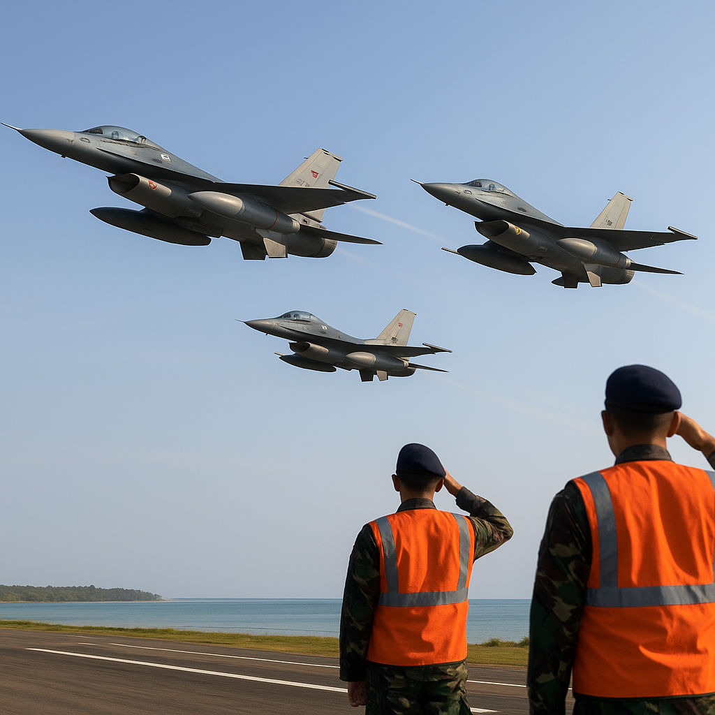 Simulasi Serangan Udara TNI AU di Natuna Gunakan Formasi Eagle Flight