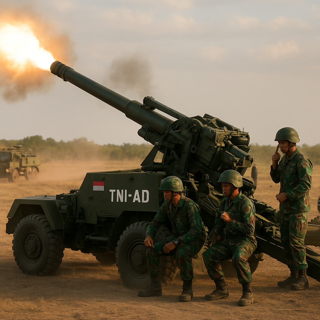 Uji Coba Meriam CAESAR TNI AD di Puslatpur Divisi 2 Fokus pada Shoot-and-Scoot